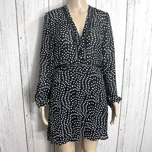 NWT Lost in Lunar Black Polka Dot Dress Long Sleeves Size Medium